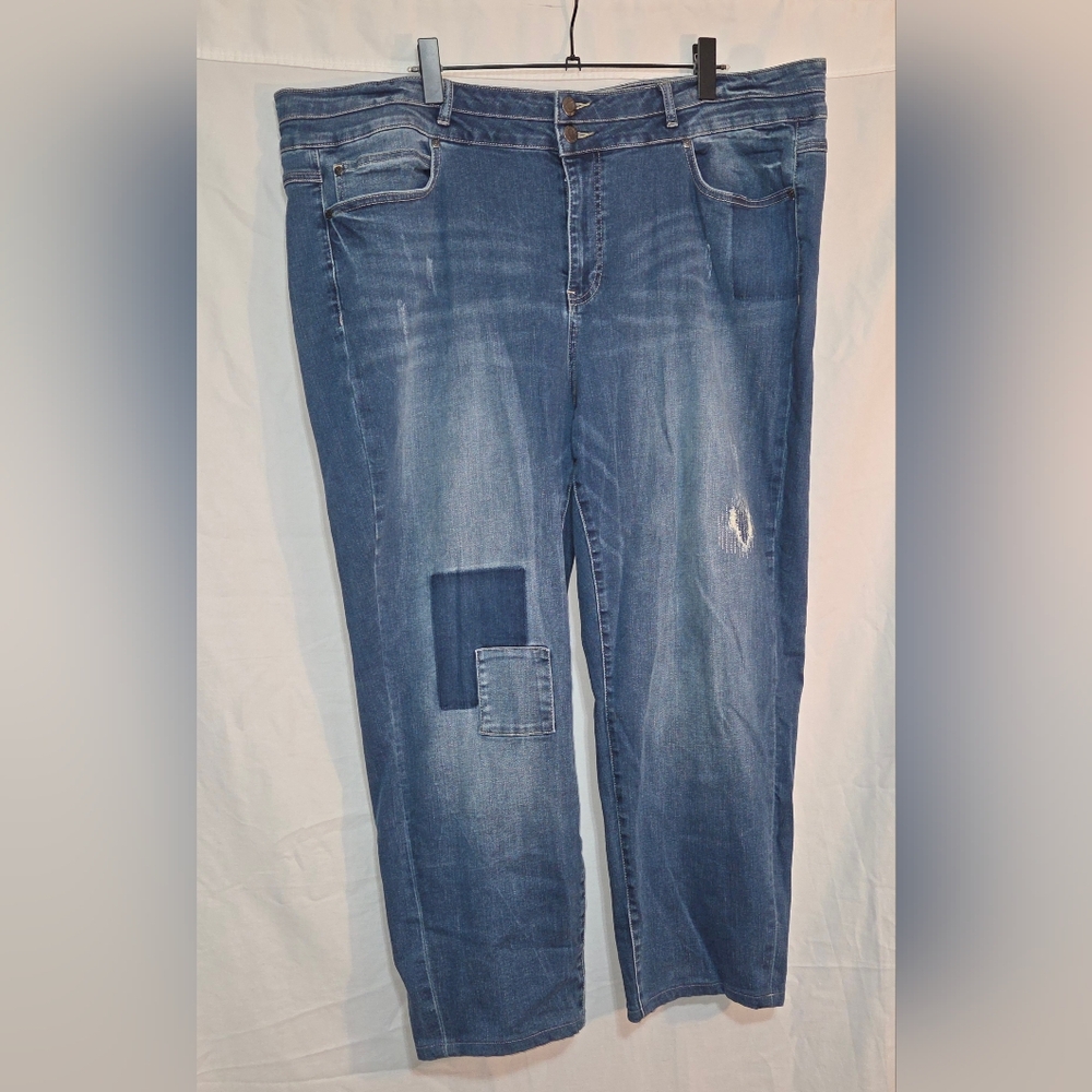 Love & Legend Plus Size 24 Patchwork Jeans - Classic Straight Fit
